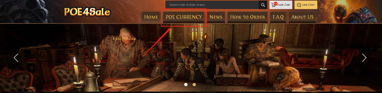 Purchase POE Currency Step 1