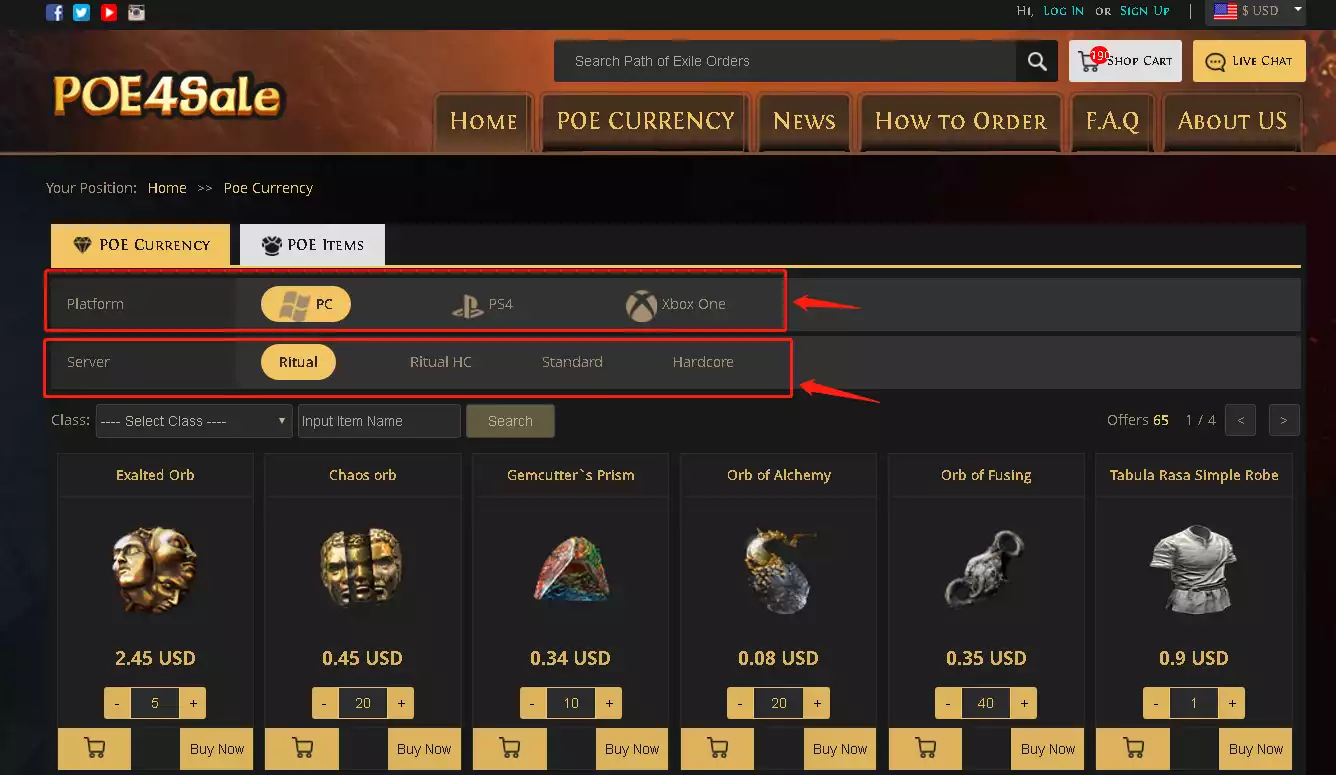 Purchase POE Currency Step 2