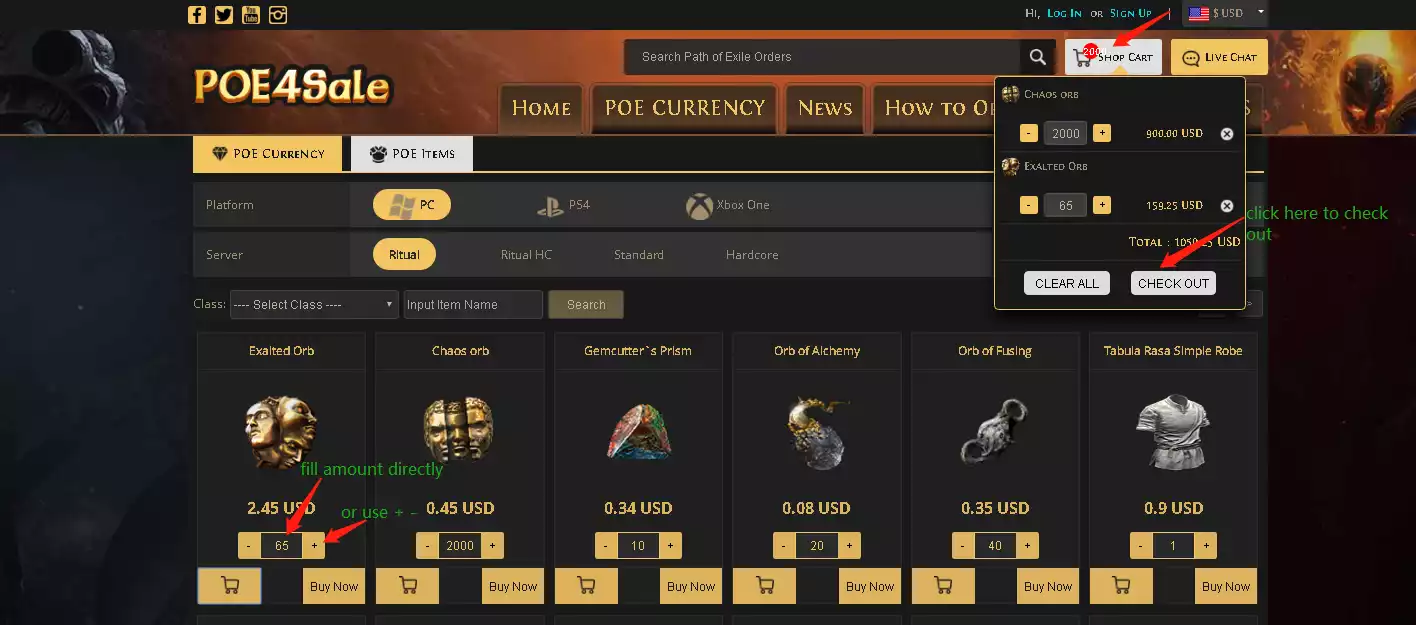 Purchase POE Currency Step 3